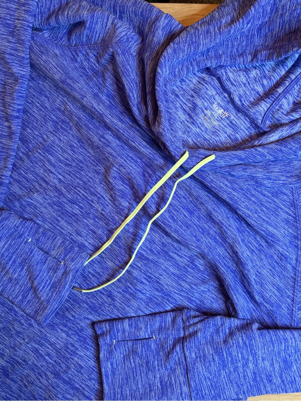 Lukka Purple Blue Heathered Cowl neck Hoodie XXL Polyester